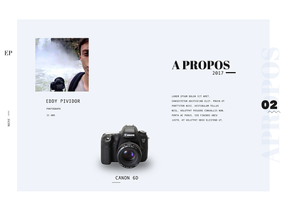 Eddypividor _ Portfolio blue photo photograph portfolio ui ux