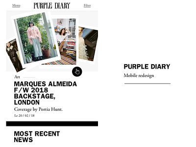 Purple mobile redesign article fashion homepage magazine menu mobile purple redesign