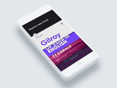 Explore new fonts cards design explore fonts learn mobile ui