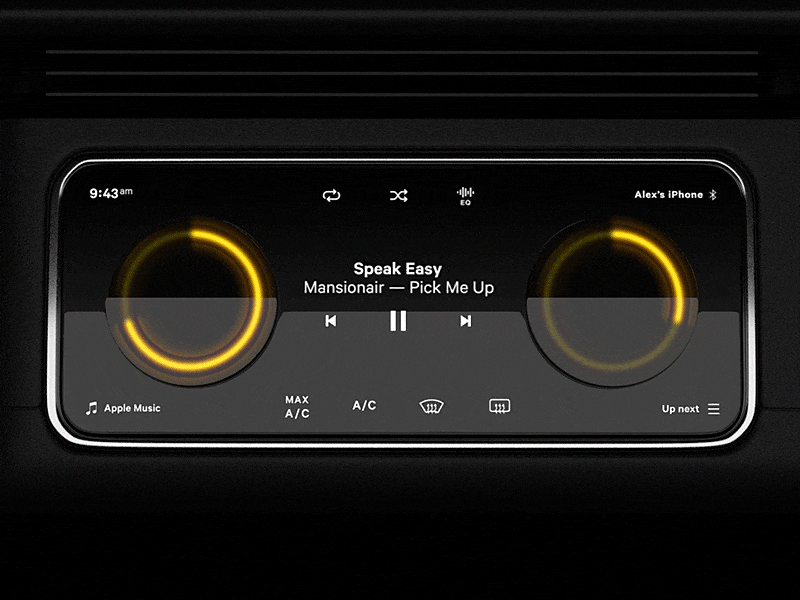 Car music: physical + digital by Alex Sol 3d automotive car climate dashboard motion