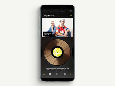 Golden Vinyl app mobile music player ui vinyl