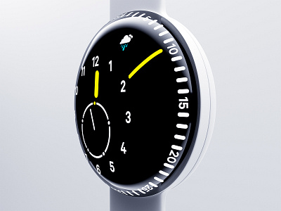 Orbit Watch Perspective 3d blender face time ui watch weather