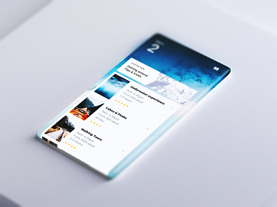 Infinite Screen – Travel App 3d app glass mobile ui