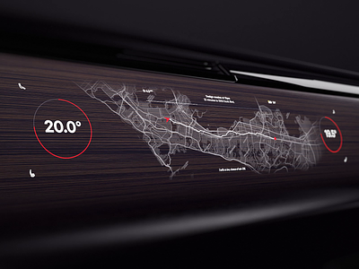 Car Wood Dashboard 3d ae aftereffects animation automotive car climate dashboard element3d fun map motion navigation physical ui ux wood