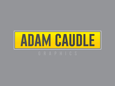 2018 Adam Caudle Graphics Logo - Wordmark acg adam caudle graphics branding gray rectangle yellow