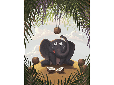 elephant for a book of fairy tales art book children childrens for graphics illustration