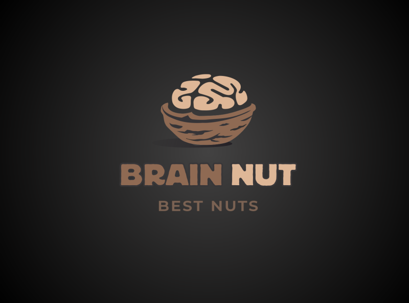 BrainNut Logo Design by Yana Tokareva | YamiLogos 🇺🇦 on Dribbble