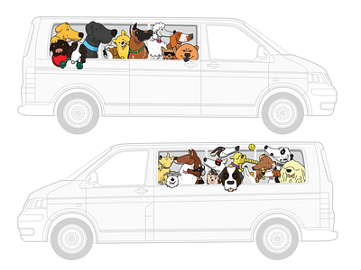 Ride with us! dog dog illustration illustration illustrator van vector illustration