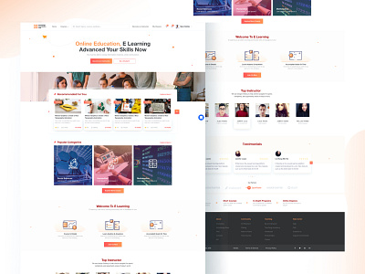 E Learning Landing Page v2 concept course dashboard e learning education landingpage ui ux web design