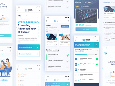 E Learning App app e learning education illustration mobile portal ui ux web design