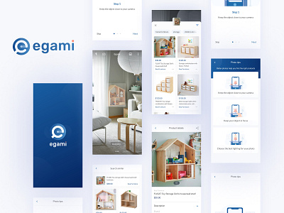 Egami App Preview case study dailyui logo machine learing mobile apps redesign revamp shopping ui ui ux ux web design