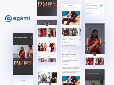 Egami Shopping App case study dailyui logo machine learning media mobile apps redesign revamp shopping ui ui ux ux web design
