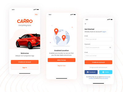 Lifestyle Car Companion Mobile App apps automotive car dailyui design illustration lifestyle mobile apps ui ui ux ux web design