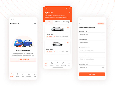 Carro - Car Maintenance apps automotive car dailyui illustration lifestyle maintenance mobile apps ui ui ux ux web design