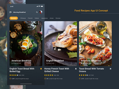 Food Recipes App Design app design food mobile ui ui ux