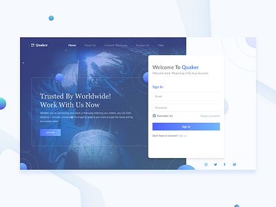 Quaker Sign In Screen dailyui login page sign in page ui ux web design web ui