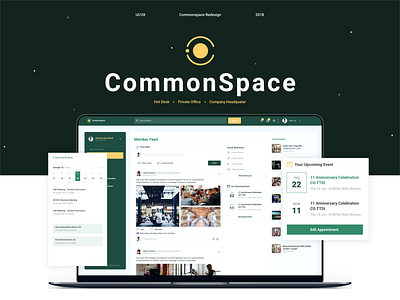 Commonspace Case Study_WIP co working dailyui dashboard landing page minimal networking portal social ui ux web design