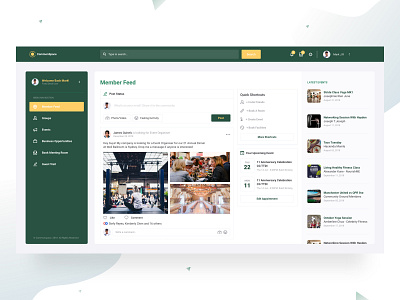 Commonspace Member Feed feed minimal portal profile social ui ux web design web ui