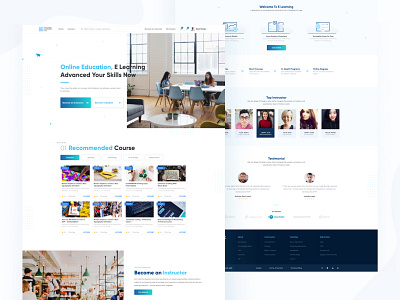 E Learning Landing Page course dashboard e learning education portal study ui ux web design