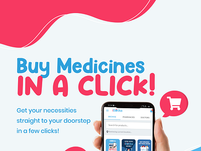 iBotika Social Media Content - Buy Medicines in a Click! advertising app awareness branding design graphic design illustration marketing smm social media content typography ui ux visual design