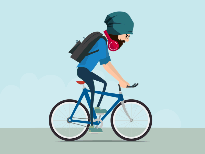 Bicycle Boy animation beanie cap bicycle boy cycle cycling gif motion travel travelling