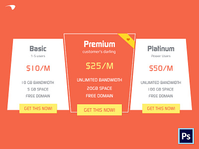 Plans and pricing Table freebie pricing table psd