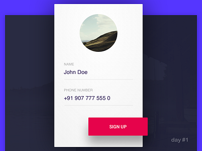 Day#1: Signup 001 dailyui signup