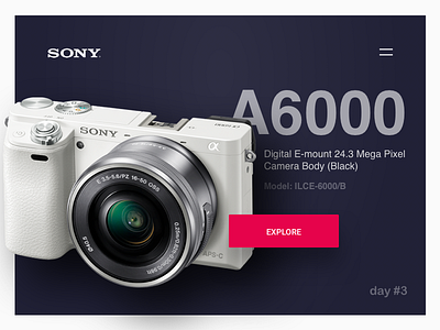 Day #3: Landing Page for Sony A6000 003 a6000 dailyui landing page sony