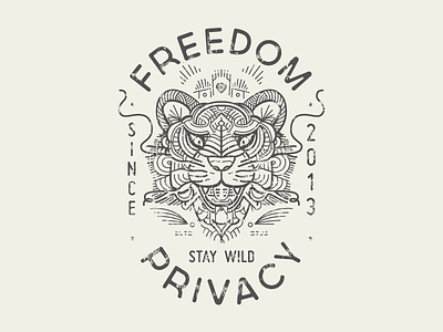 Wild Tiger badge cat feline freedom king lion privacy savage stay wild tiger wild wild cat