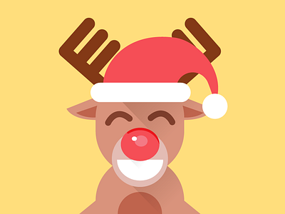 Christmas is coming ! christmas flat hat illustration red nose reindeer xmas
