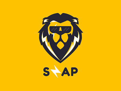 Logo SNAP Lion 3 colors avatar feline freedom king lightning lion pixel privacy savage snap sunglasses wild