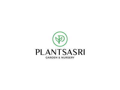 Plantsasri - Logo Design branding elegant letter logo logomark p logo plant