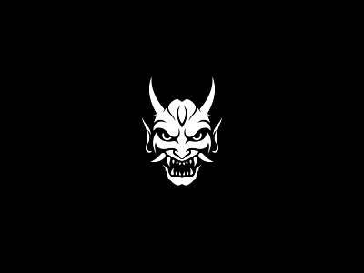 Oni Mask devil japanese logo mask minimal oni strong