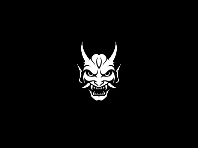 Oni Mask devil japanese logo mask minimal oni strong