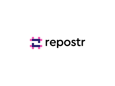 Repostr Logo Design creative logo hashtag icon modern logo repost