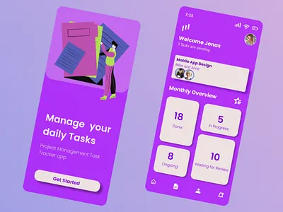 Task Tracker App appdesign creay figma material design mobile app mobile ui project management task manager task tracker app to do app todo todo app tracker ui uiuxdesign