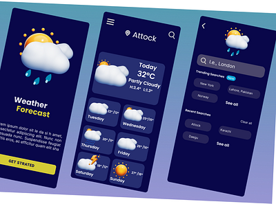 Weather Forecast android flutter app appdesign figma figma design figma resources material design mobile app ui uiuxdesign weather app weather app design weather creative design weather ui mobile