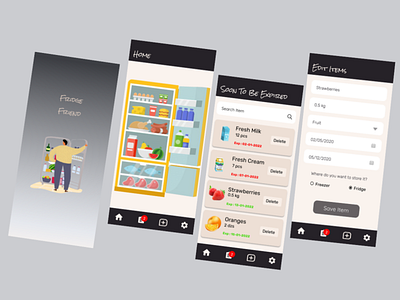 Fridge Friend 3d android flutter app appdesign creative design design figma fridge friend interactive design material design mobile app ui ui design uiuxdesign