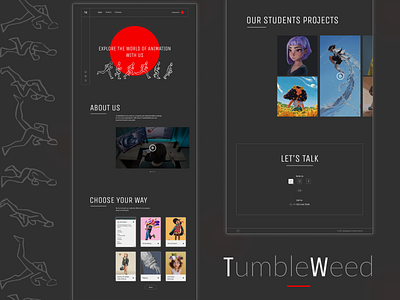 Landing Page for company TumbleWeed