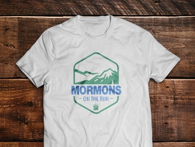Mormons on the Run t-shirt design illustration illustrator logo