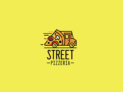 Street Pizzeria attractive logo brand identity branding creative logo creativeminds design elegant design graphicallogos illustration logo pizza logos street pizza logo street pizzeria