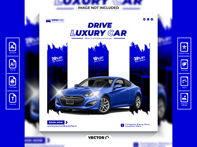 Car rental poster template car promotion