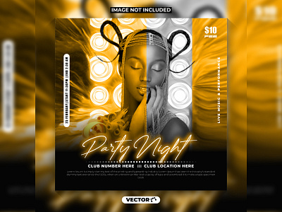 Dj party night club event flyer or social media poster design