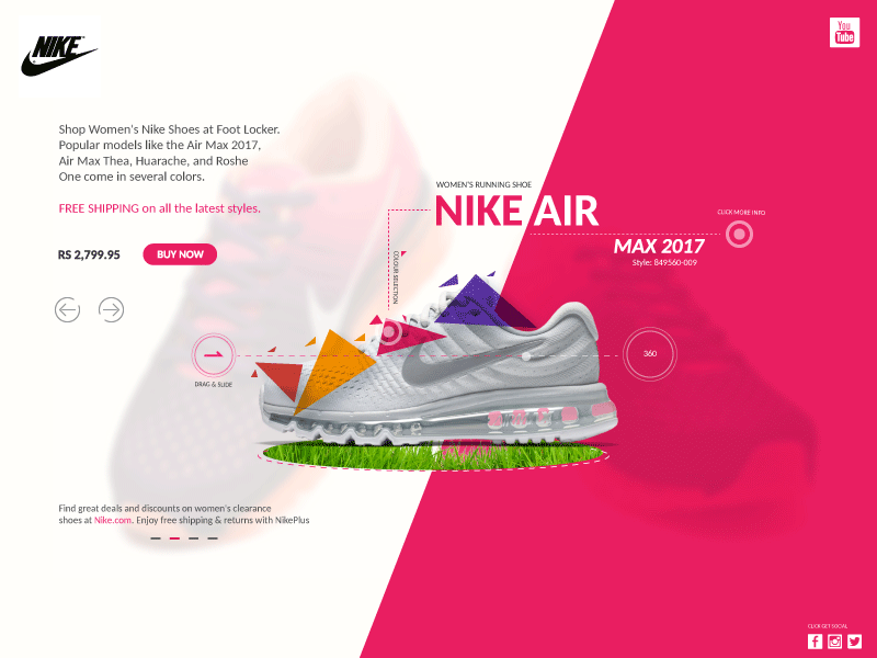 Nike - product Interface design 3d bangalore chennai design interface nike product ramesh shoe ui ux vijayakumar