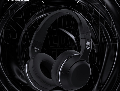 Headphones Poster branding graphic design