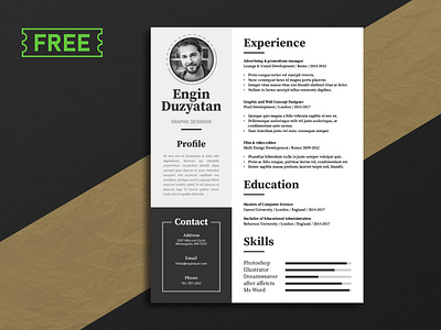 Free Resume Template adobe illustrator adobe photoshop cv design cv template design freebie resume design