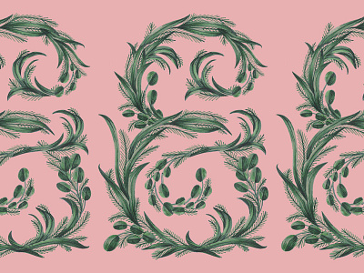Florid ampersand ampersand botanical design drawing illustration lettering type