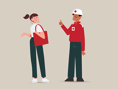 Red Cross illustration volunteers