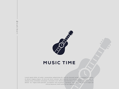 Music time logo best logo branding design graphic design guitar logo illustration logo music time logo sakibart sakiblogo top logo vector