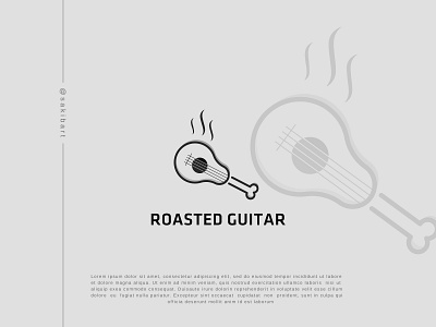 roasted guitar logo branding design graphic design illustration sakibart typography vector